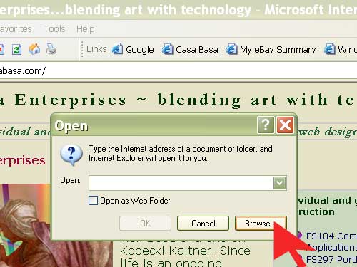 internet explorer to preview a html page